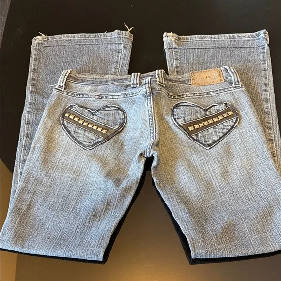 Frankie B. Denim Straight Leg Jeans with Studded Heart - Picture 5 of 16